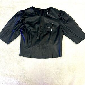 Dkny Faux Leather Top